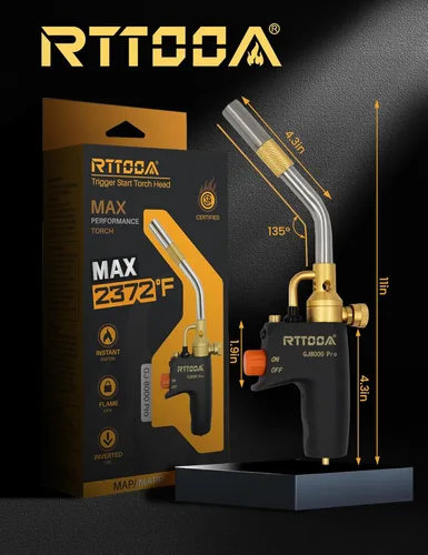 Miniatura 6 de RTTOOA Cabeza de Antorcha de Propano, GJ-8000pro Cabeza de Antorcha de Alta Intensidad, Kit de Antorcha de Gas de Arranque por Gatillo para Propano