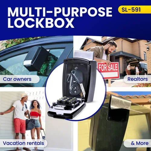 Miniatura 8 de KeyGuard Pro SL-591 - Caja de bloqueo con botón de golpe para vidrio del automóvil, Negro