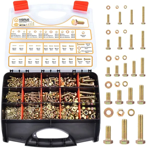 Miniatura 7 de VIGURE - Kit surtido de 228 tornillos métricos M6 M8, M6 x 12/16/20/25/1.181 in de acero inoxidable con brida y tornillos y tuercas métricas