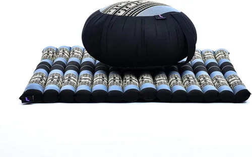 Miniatura 19 de Leewadee Juego de cojines de meditación: 1 almohada redonda de meditación Zafu y 1 alfombrilla de meditación Zabuton cuadrada enrollable, paquete