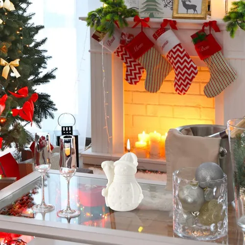 Miniatura 4 de Molde de silicona para velas de muñeco de nieve para hacer velas, decoración de Navidad, moldeo de jabón, manualidades navideñas, fundición de resina