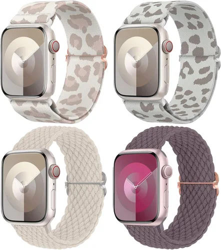 Miniatura 19 de Delidigi Correas elásticas compatibles para Apple Watch de 40 mm, 38 mm, 41 mm, 42 mm, 44 mm, 45 mm, 46 mm, 49 mm, correas de nailon trenzadas