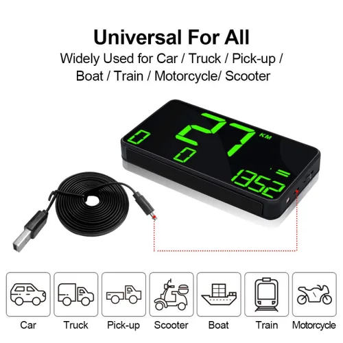 Miniatura 6 de SmartCoolous C90 5.5 pulgadas Universal HUD Head Up Display GPS Digital Velocímetro de alarma de sobrevelocidad Cansado conducción advertencia