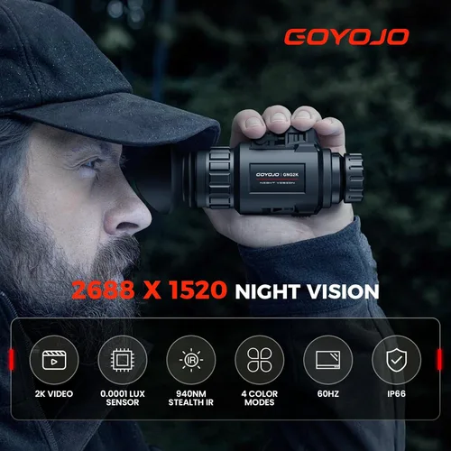 Miniatura 3 de GOYOJO GNG2K Monocular de visión nocturna – 2K / 60Hz Actualizar gafas digitales de visión nocturna, montaje en casco, NVG infrarrojo sigiloso