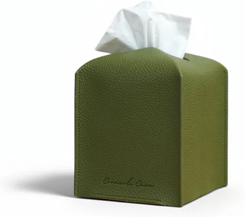 Miniatura 17 de Soporte para caja de pañuelos de piel sintética de alta calidad, elegante funda de caja de pañuelos estilo hotel para decoración del hogar, oficina