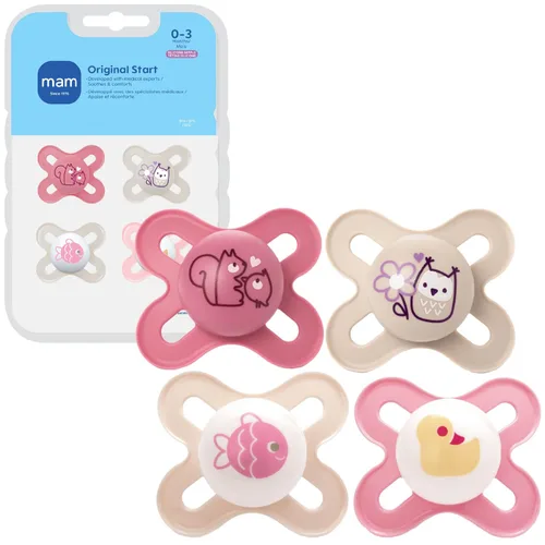 Miniatura 9 de MAM Original Start - Chupetes mate para bebé, Binky para 0-3 meses, pezón de silicona sin BPA, fácil de limpiar, lo mejor para bebés recién nacidos