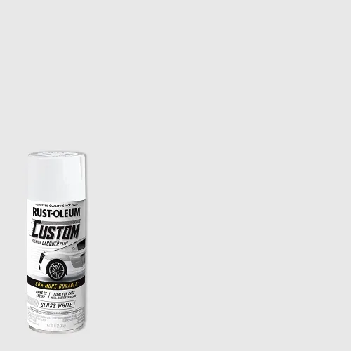 Miniatura 3 de Rust-Oleum 352722 Pintura en aerosol de laca personalizada automotriz, 11 onzas, blanco brillante Blanco satinado