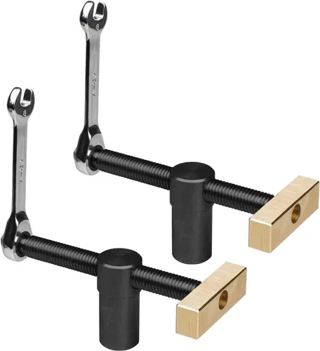 Miniatura 8 de 2 abrazaderas para perro de banco para agujero de 0.78 pulgadas, clips de escritorio ajustables para carpintería, bancos de tornillo de fijación