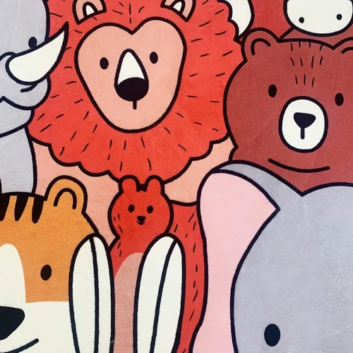 Miniatura 4 de ABREEZE Alfombras redondas para niños de 2.6 pies, de lana sintética, antideslizantes, alfombra para gatear, colorida, educativa y divertida