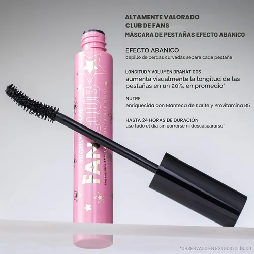 Miniatura 6 de Milani Rímel Fan Club Fanning de alta calificación, maquillaje voluminizador y alargador de pestañas para pestañas levantadas y rizadas, fórmula a