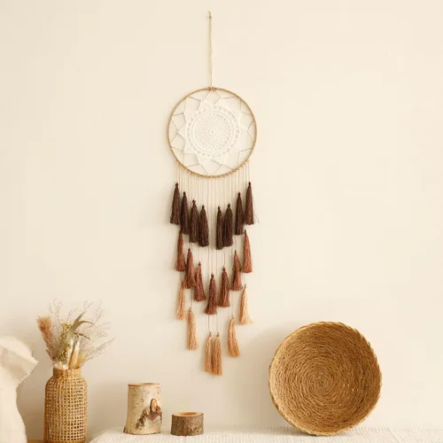 Miniatura 12 de Atrapasueños de Macramé para Colgar en la Pared - Atrapasueños Grandes Decoración de Pared Boho Chic, Ornamento de Borlas Hechas a Mano Decoración