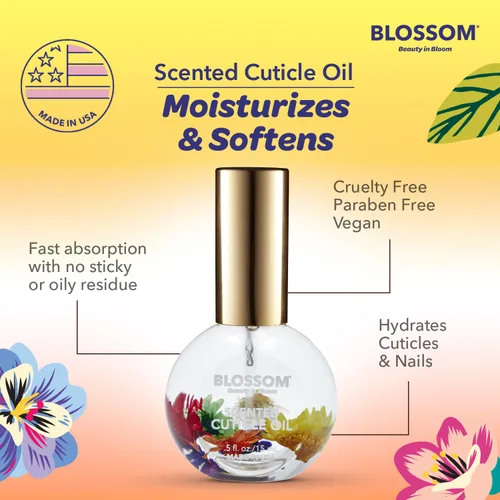 Miniatura 7 de Blossom Aceite para cutículas hidratante, hidratante, fortalecedor, perfumado, infundido con flores reales, fabricado en Estados Unidos, 0.84 onzas