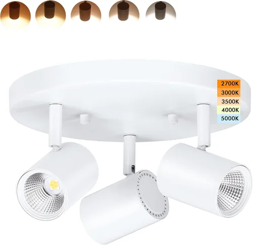 Miniatura 7 de CLOUDY BAY Lámpara de techo LED de montaje empotrado, CRI90+ 9W 3000K 4000K 5000K seleccionable regulable, cabezal de luz de pista de techo