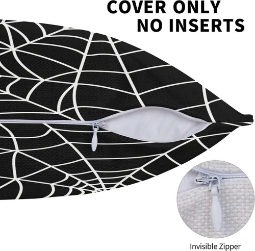 Miniatura 3 de Juego de 2 fundas de almohada de Halloween de 16 x 16 pulgadas, fundas cuadradas de lino decorativas de lino para el hogar, la cama o el sofá