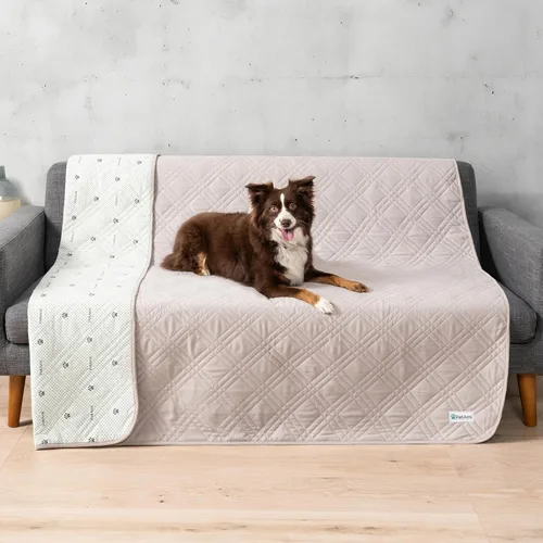 Miniatura 22 de PetAmi Funda de cama impermeable para perro, protector reversible de muebles para gatos y perros, manta lavable para asiento de sofá, 102 x 82 Beige