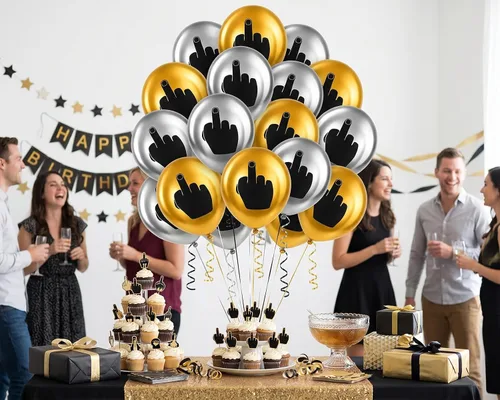 Miniatura 4 de DS. DISTINCTIVE STYLE Middle Finger Balloons 12 Inch Latex Balloons Set of 12 Party Balloons Funny Birthday Decorations for Men and