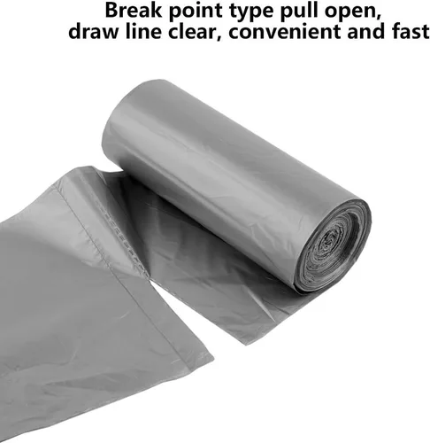 Miniatura 2 de 5 rollos de bolsas de basura pequeñas, bolsas de basura de cocina desechables de 4 galones de material fuerte y delgado, bolsas de basura de Plata