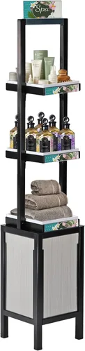 Azar Displays, 655000, torre de exhibición al por menor con 3 niveles, estantes altos para cosméticos, soporte de exhibición de belleza para