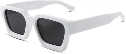 FEISEDY Gafas de sol cuadradas retro de los años 90 para mujeres y hombres, gafas de sol rectangulares gruesas de moda con protección UV400 B2385
