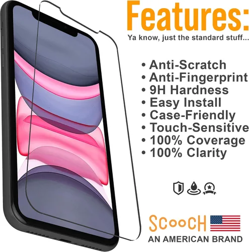 Miniatura 3 de Scooch Protector de pantalla 5 en 1 para iPhone 11 (paquete de 3) con protector de lente de cámara (paquete de 2) vidrio templado 9H de alta