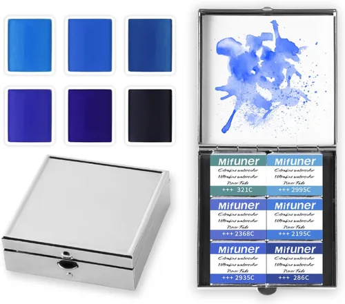 Miniatura 7 de Caja de estuche de pintura de acuarela portátil de mini lata de 12 celdas vacía es un pequeño kit de viaje de almacenamiento con clip magnético