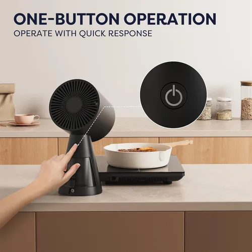 Miniatura 3 de CIARRA Campana Extractora Portátil, Campana Extractora de Escritorio con Ventilador de Escape de 2 Velocidades, Filtro de Aluminio Desmontable, Taza