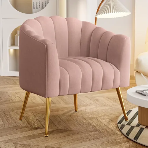 Miniatura 13 de Dewhut Silla decorativa de calabaza de gran tamaño, modernas y cómodas sillas tapizadas de terciopelo, sillón individual de lujo para sala de estar