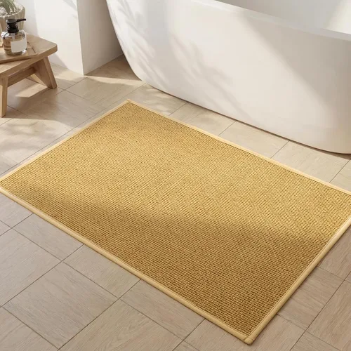 Miniatura 58 de YIHOUSE Juego de 2 tapetes de baño, color beige, ultrafino, absorbente, antideslizante, para baño, lavable, ducha, lavabo, lavandería