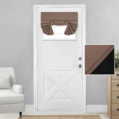 Miniatura 27 de HOMEIDEAS Cortinas 100% Opacas para Luces Laterales de Puerta Principal, Cubierta de Ventana de Puerta de Aula, Persianas de Privacidad