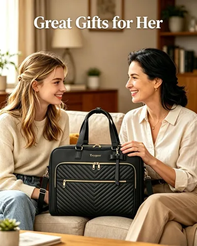 Miniatura 7 de Taygeer Bolso para laptop de 17 pulgadas para mujer, maletín convertible grande acolchado con puerto USB, bolsos de mano impermeables de cuero