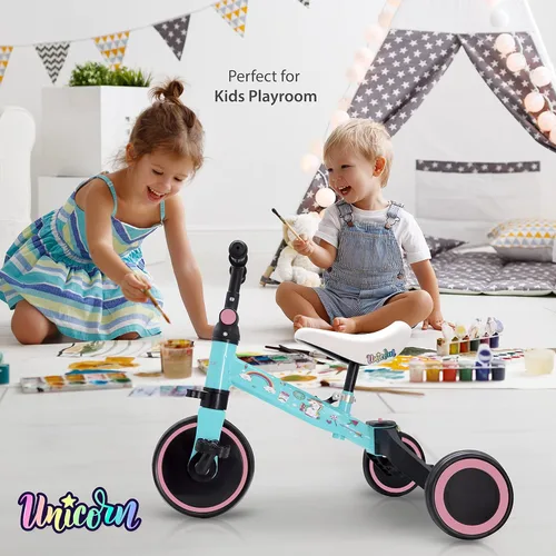 Miniatura 6 de Hurtle Triciclos 3 en 1 para niños, bicicleta de entrenamiento de equilibrio, convertible para niños pequeños, juguetes de equitación