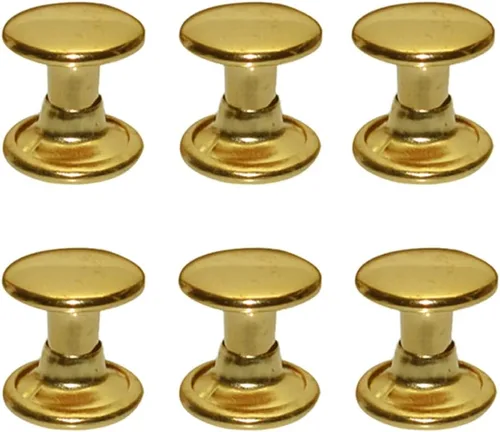 Miniatura 7 de 300 juegos de remaches de cuero, remaches de doble tapa, tubulares, metálicos, para reparaciones y decoración, accesorios para manualidades de Negro