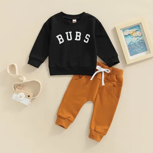 Miniatura 59 de Ropa de bebé niño 3 6 9 12 18 24M 3T Conjunto de pantalones con capucha patchwork sudadera con capucha pantalones de rayas traje de otoño invierno
