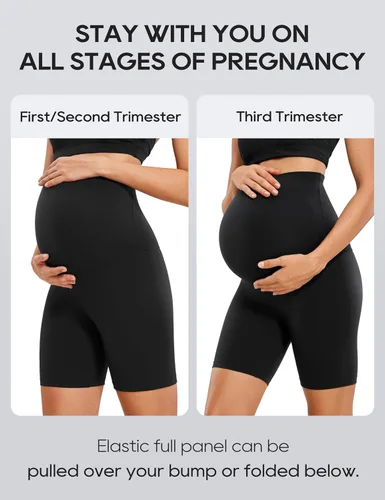 Miniatura 6 de CRZ YOGA Womens Butterluxe Maternity Yoga Shorts 6" - Over The Belly Pregnancy Workout Athletic Biker Shorts
