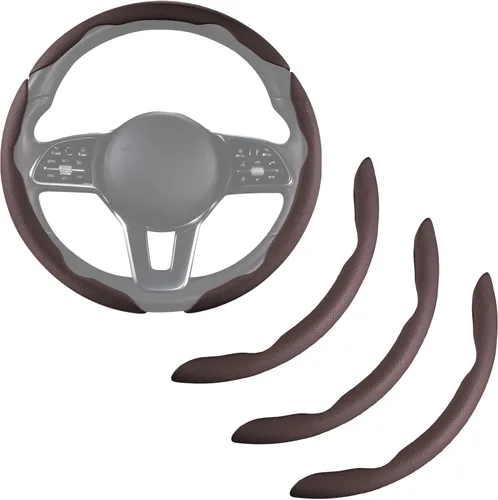 Miniatura 11 de Funda de cuero de napa para volante de automóvil para hombres y mujeres, microfibra ultrafina, antideslizante, transpirable, universal para volante