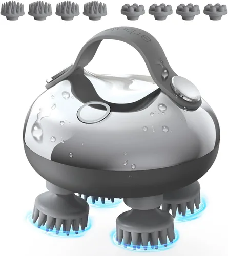 Miniatura 8 de arboleaf Masajeador eléctrico para el cuero cabelludo, masajeador de cabeza portátil para relajar el estrés del cuero cabelludo, impermeable, 6 en 1