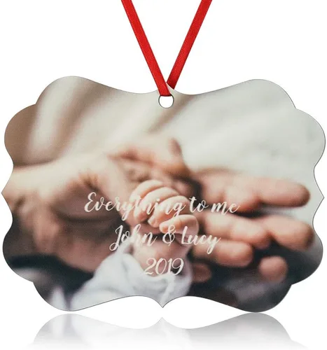Miniatura 13 de Adornos de fotos de Navidad personalizados 2024 – Decoración de árbol de Navidad, adorno personalizado para colgar imagen familiar, decoración