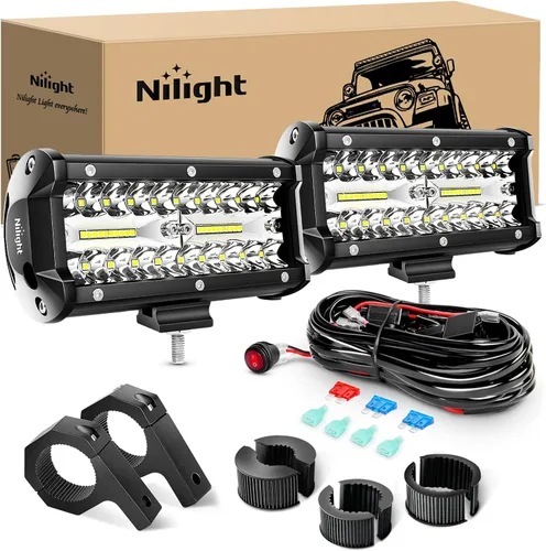 Miniatura 11 de Nilight Barra de luces LED de 6.5 pulgadas, 120W, combinada de inundación y foco, para todoterreno, conducción antiniebla, iluminación de trabajo