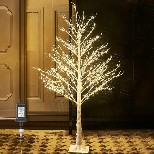 Miniatura 11 de Hairui Árbol de rama blanca alpina iluminada con luces de hadas de 6 pies y 810 LED para decoración de interiores, exteriores, hogar y Navidad
