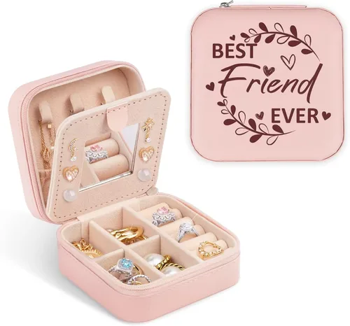 Regalos para amigas para mujeres y niñas, pequeño estuche organizador de joyas de viaje, personaliza regalos de graduación para ella, cumpleaños