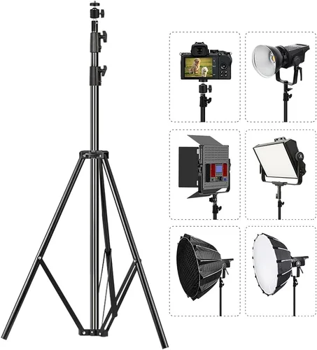 Miniatura 3 de Soporte de luz resistente de 9.5 pies/9.2 ft de resorte ajustable acolchado de metal para fotografía de estudio fotográfico, luz de anillo, equipos
