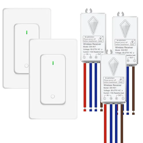 Miniatura 27 de NineLeaf Interruptor de salida remoto inalámbrico, interruptor de lámpara remoto, interruptor decorativo de enchufe de luz de encendido y apagado