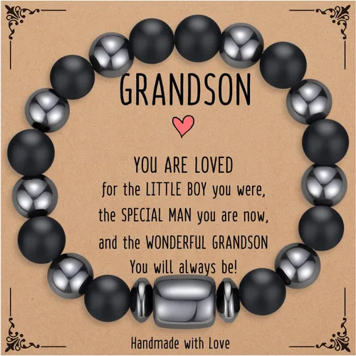 Pulseras hechas a mano para hombres, regalos geniales para él, novio, marido, papá, hijo, abuelo, nieto, hermano, relleno de calcetines de Navidad,
