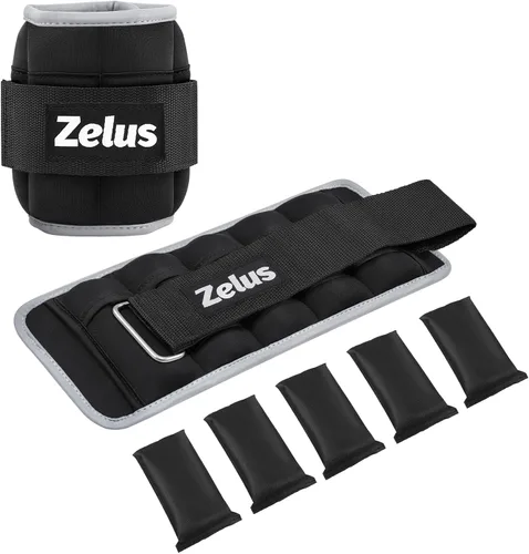 Miniatura 10 de ZELUS - 1 par de pesas de tobillo ajustables, correas de peso para piernas modularizadas de 2, 4, 6, 8, 10 libras para mujeres y hombres, juego