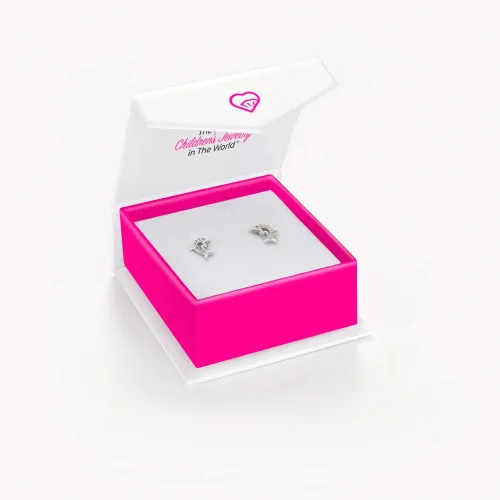 Miniatura 5 de Aretes de plata de ley 925 con circonita cúbica transparente náutica y delfín para niñas pequeñas, preadolescentes y adolescentes, 0.354 in, joyería