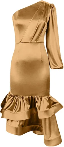 Miniatura 3 de Vestidos de primavera para mujer 2023, color sólido, a la moda, sexy, con volantes, vestido de cola de pez