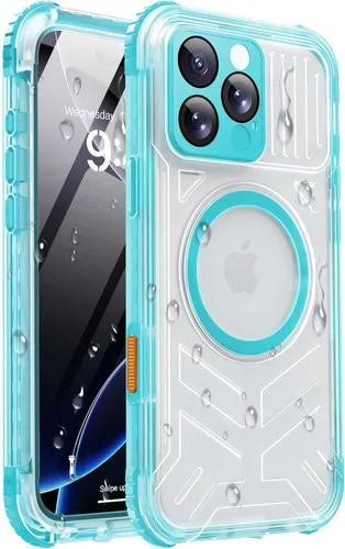 Miniatura 53 de Funda impermeable para iPhone 15 con Magsafe, protector de pantalla, cordón, IP68 militar de cuerpo completo a prueba de golpes, para deportes