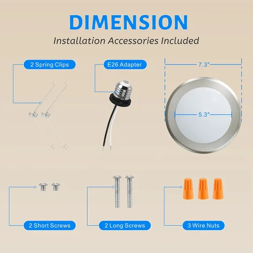 Miniatura 7 de ECOELER Luz LED de disco, 6 pulgadas de níquel cepillado de aluminio regulable, 3000 K/4000 K/5000 K seleccionable, lámpara de techo empotrada, 16.5