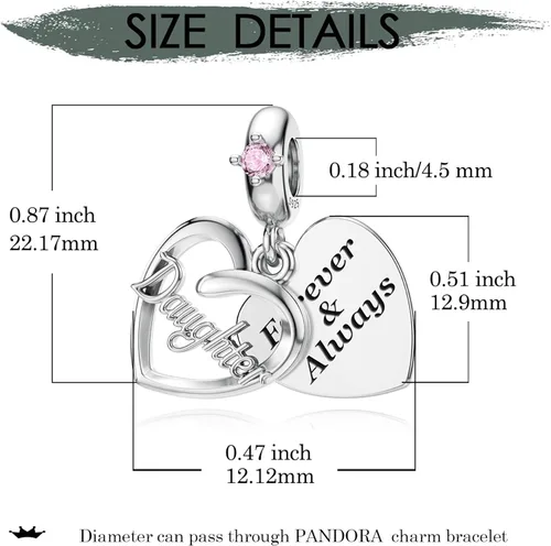 Miniatura 4 de JIAYIQI Abalorios colgantes de plata de ley 925 para hermana, madre, hija, esposa, para mujeres, niñas, cumpleaños, día de la madre, Navidad