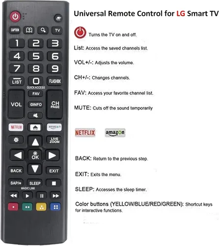 Miniatura 4 de Mando a distancia universal de reemplazo para televisores inteligentes LG de todos los modelos: AKB75095307 AKB74915305 AKB75375604 y más
